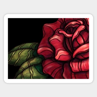 Rockabilly red rose with tattoo style Sticker